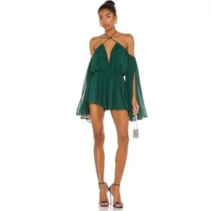 X Revolve Mishka Emerald Romper
